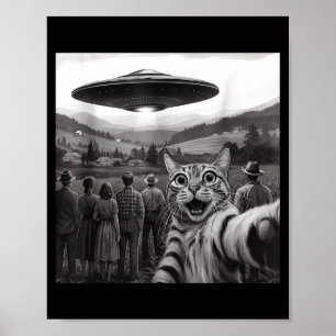 Katze Selfie Leute beobachten einen Alien Lustige Poster