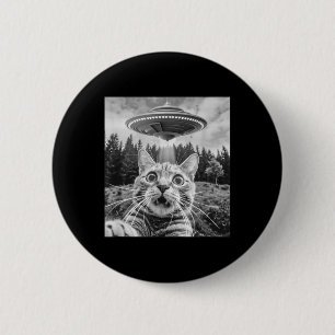 Katze Selfie mit Alien Ufo Funny Cat Frauen Button