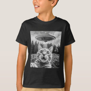 Katze Selfie mit Alien Ufo Funny Cat Frauen T-Shirt