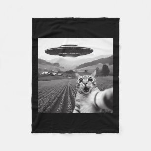 Katze Selfie mit Alien Ufo Funny Cat Geschenke für Fleecedecke