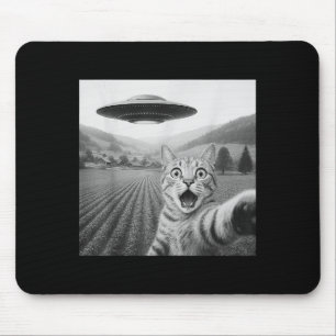 Katze Selfie mit Alien Ufo Funny Cat Geschenke für Mousepad
