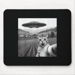 Katze Selfie mit Alien Ufo Funny Cat Geschenke für Mousepad