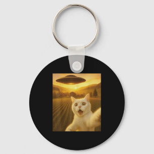 Katze Selfie mit Alien Ufo Funny Cats Geschenke fü Schlüsselanhänger