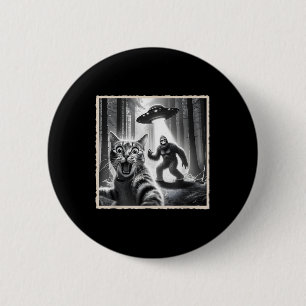 Katze Selfie mit Bigfoot &amp; Ufo _ Funny Sasquat Button