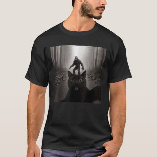 Katze Selfie mit Sasquatsch Bigfoot Funny Giuseppe T-Shirt
