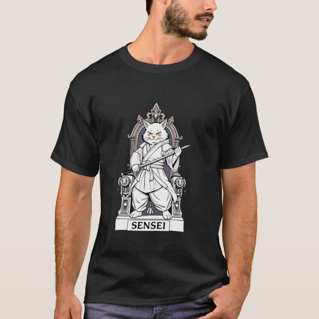Katze Sensei T-Shirt (Vorderseite)