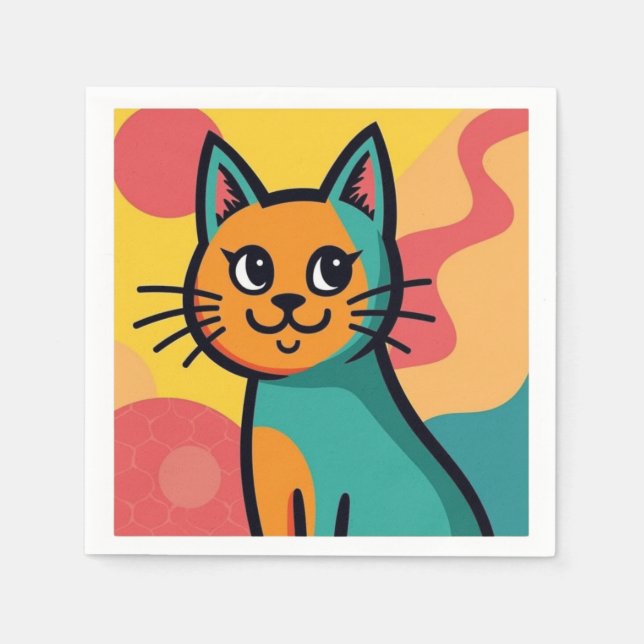 Katze Serviette (Vorderseite)