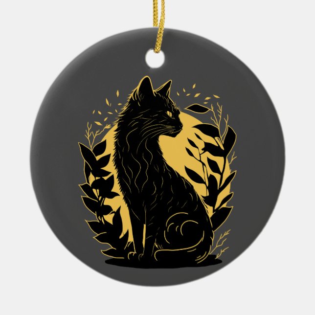 Katze setzen keramik ornament (Vorne)
