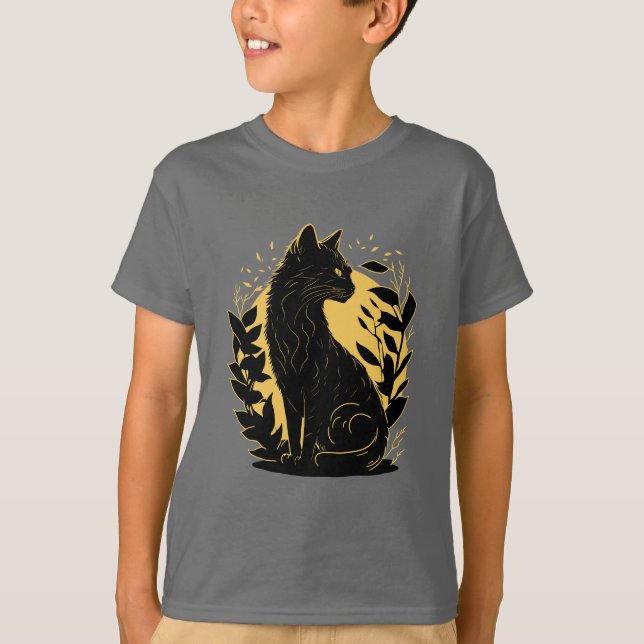 Katze setzen T-Shirt (Vorderseite)
