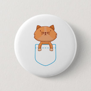 Katze Shirt - Katze im Tasche T-Shirt - Katze tshi Button