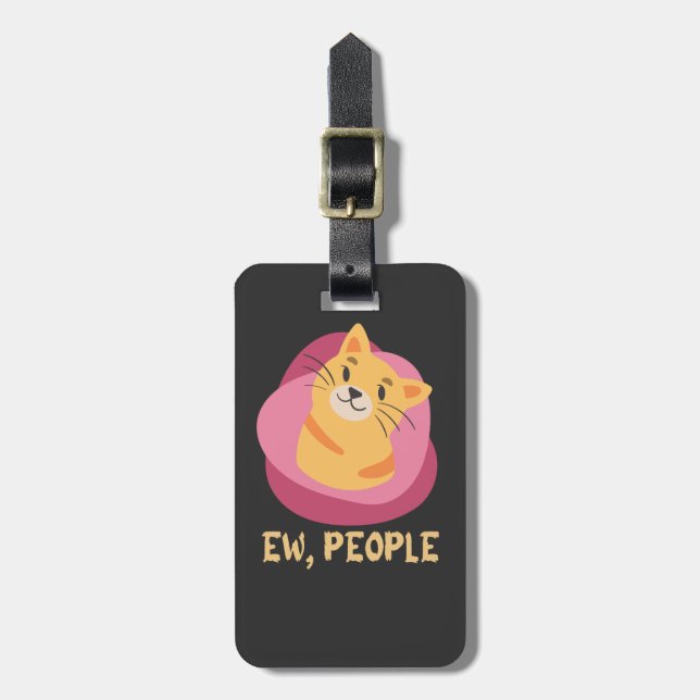 Katze Shirt, Schwarzkatze, Katzenliebhaber T - Shi Gepäckanhänger (Vorderseite vertikal)