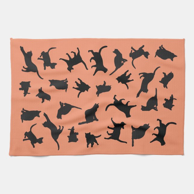 Katze Silhouette Geschirrtuch (Horizontal)