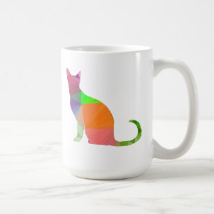 Katze Silhouette Low Poly Kaffeetasse
