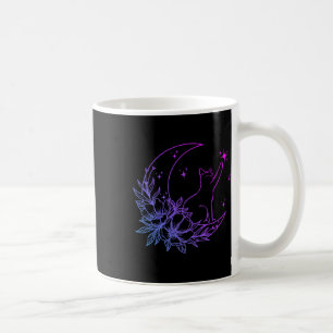 Katze sitzend auf Blume des Mondes Crescent Stars  Kaffeetasse