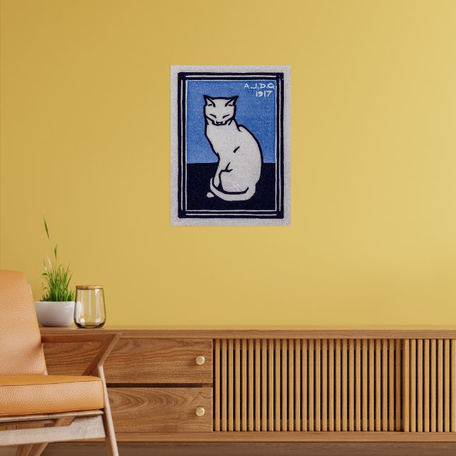 Katze sitzend von Julie de Graag Poster (Wohnzimmer 2)