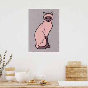 Katze sitzend von Julie de Graag Poster