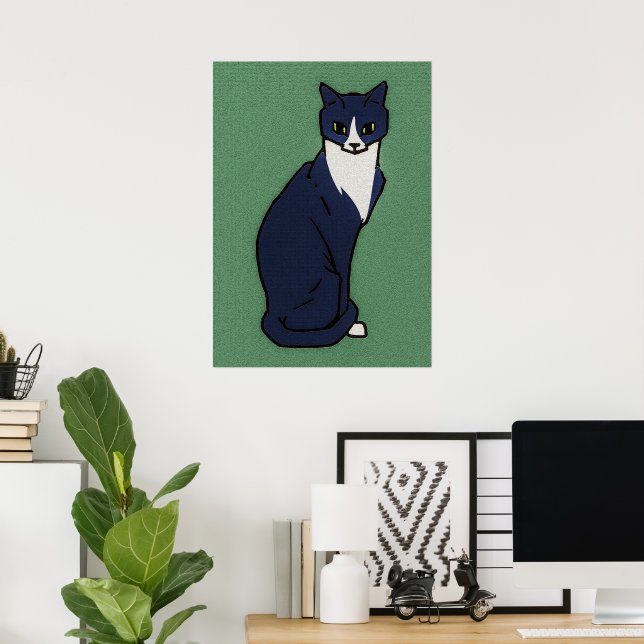 Katze sitzend von Julie de Graag Poster (Heimbüro)