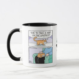 Katze sitzt auf Zweisitzer (Schoß)  Tasse