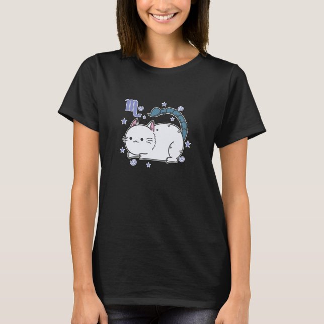 Katze Skorpion Sternzeichen T-Shirt (Vorderseite)
