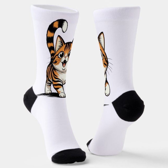 Katze Socken (Gewinkelt)