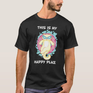 Katze Sommer Urlaub Baden Entspannendes Schwimmen  T-Shirt