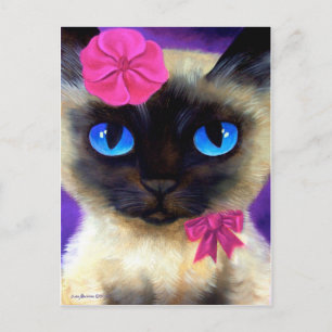 Katze, Sonnenaufgang und Fluss des Lebens Postkarte