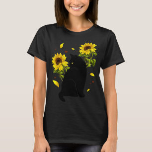 Katze Sonnenblume Weihnachtsbaum Sonnenblume Katze T-Shirt