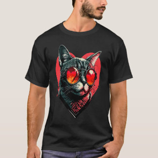 Katze Sonnenbrille Herz Süße Katze Kätzchen Katze  T-Shirt