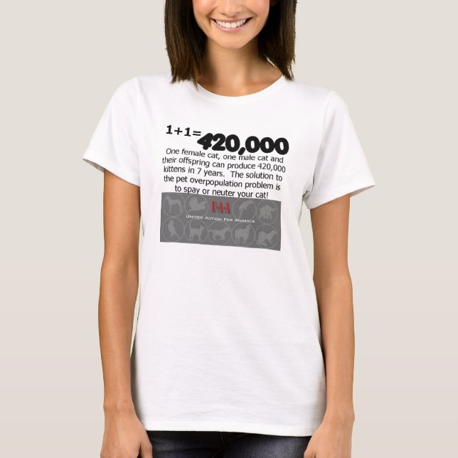 Katze spay sächlichen T - Shirt (Vorderseite)