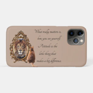 Katze Spiegel Löwe Inspirierender Text Vintage Case-Mate iPhone Hülle