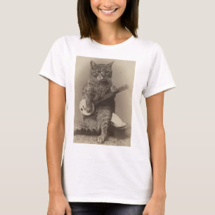 Katze Spielen lustige Banjo-T - Shirt