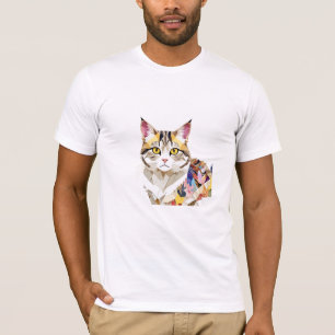Katze spielerisch Adorable Fun Animal Colorful Geo T-Shirt