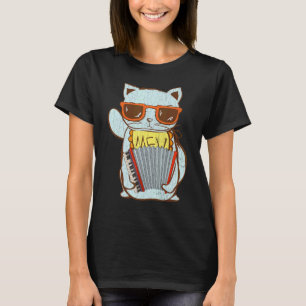 Katze spielt Akkordeon Akkordeonspieler Grafik T-Shirt