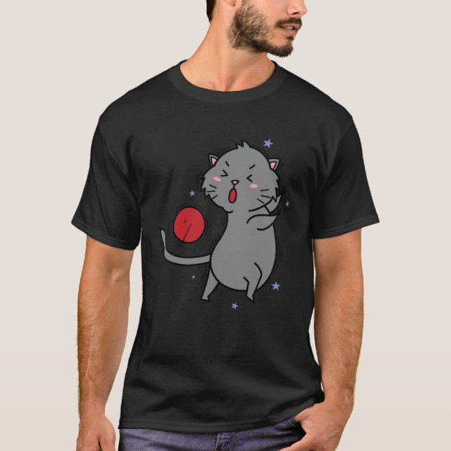 Katze spielt Dodgeball oder Feuerball T-Shirt (Vorderseite)