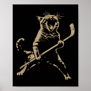 Katze spielt Eishockey  Poster