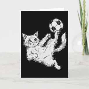 Katze spielt Fußball, Kinder und Jungen Fußball By Karte