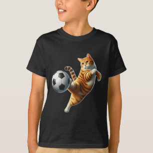 Katze spielt Fußball Kostüm Katzenbesitzer Sportli T-Shirt