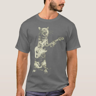 Katze spielt Gitarre 4 T-Shirt