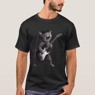 Katze spielt Gitarre Rockstar Rock and Roll Hip Ho T-Shirt