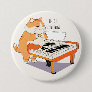Katze spielt Klavier Button