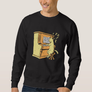 Katze spielt Klavier Lustige Musik Pianist Katze Sweatshirt