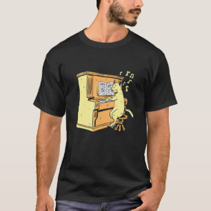 Katze spielt Klavier Lustige Musik Pianist Katze T-Shirt