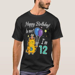 Katze spielt Luftballons Alles Gute zum Geburtstag T-Shirt