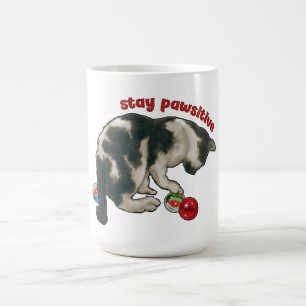 Katze spielt mit MURMELN, Bleib Pfotig, Wortspiel Kaffeetasse