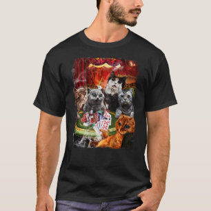 Katze spielt Pokerkarten T-Shirt