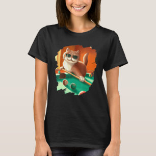 Katze spielt Poolbillard im Lounge Cool Cats T-Shirt
