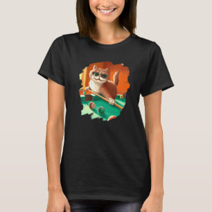 Katze spielt Poolbillard im Lounge Cool Cats T-Shirt