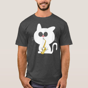 Katze spielt Saxophon Musikliebhaber T-Shirt