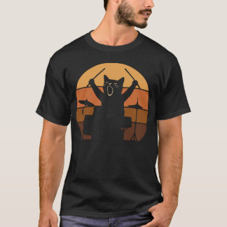 Katze spielt Schlagzeug T-Shirt
