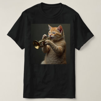 Katze spielt Trompete. T-Shirt